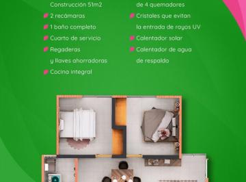 Departamento de 2 habitaciones, Tonalá · Departamento de 51 m² con 2 Recámaras en Venta en Rancho La Cruz