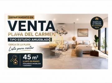 Departamento · 45m² · 1 Recámara · 1 Estacionamiento · Departamento en Venta Playa del Carmen Tipo Estudio Amueblado Cerca de La Playa Listo Para Rentar