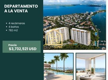 Departamento · 782m² · 4 Recámaras · Oportunidad de Lujo, Departamento en Puerto Cancún