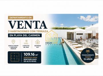 Departamento · 109m² · 2 Recámaras · 1 Estacionamiento · Departamento en Venta Dos Habiatciones con Terraza en Playa del Carmen