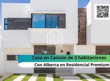 Casa · 156m² · 3 Recámaras · 2 Estacionamientos · Casa en Venta en Cancun de 3 Habitaciones Entrega Inmediata con Cocina Equipada