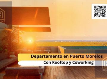 Departamento · 62m² · 1 Recámara · Departamento en Venta de 1 Habitación en Puerto Morelos con Rooftop y Área de Yoga