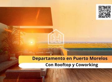 Departamento · 62m² · 1 Recámara · Departamento en Venta de 1 Habitación en Puerto Morelos con Rooftop y Área de Yoga