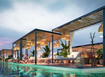Departamento · 92m² · 1 Recámara · 1 Estacionamiento · Loft en Venta en Cancún Totalmente Equipado con Alberca, Gimnasio y Pádel