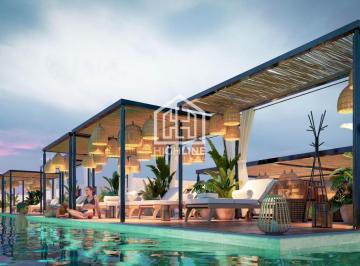 Departamento · 92m² · 1 Recámara · 1 Estacionamiento · Loft en Venta en Cancún Totalmente Equipado con Alberca, Gimnasio y Pádel