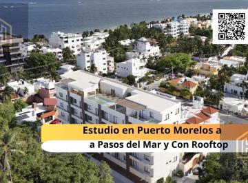 Departamento · 39m² · 1 Recámara · 1 Estacionamiento · Estudio en Venta en Puerto Morelos a 3 Min del Mar con Rooftop y Coworking