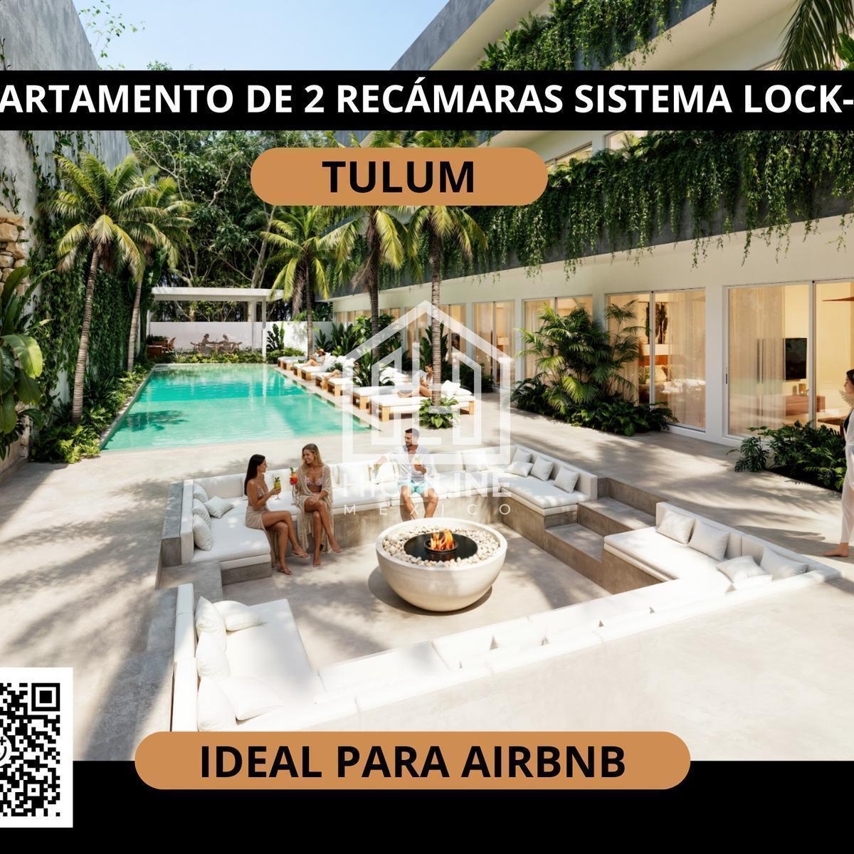 2-Bedroom Lock-Off Apartment in Tulum. Pre-Sale. Ideal for Airbnb. Gym, Coworking Space, Pool.