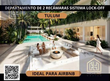 SISTEMA LOCK-OFF · Departamento 2 Recámaras Lock Off en Tulum. Preventa. Ideal Para Airbnb. Gym, Cowork, Alberca.