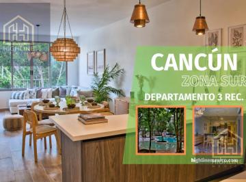 Departamento · 145m² · 3 Recámaras · 1 Estacionamiento · Oportunidad! Departamento de 3 Recámaras con Terraza. Cancún. Cancha de Padel, Gym, Alberca.