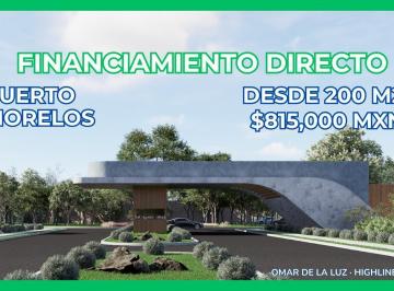 Terreno / Lote · 200m² · Oportunidad! Lote Residencial Premium. Puerto Morelos. de 20 Amenidades. Financiamiento Directo.