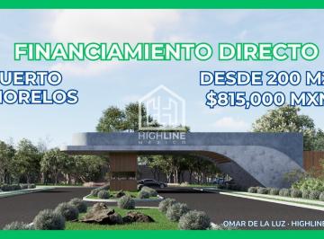 Terreno / Lote · 200m² · Oportunidad! Lote Residencial Premium. Puerto Morelos. de 20 Amenidades. Financiamiento Directo.