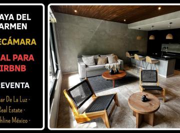 Departamento · 93m² · 1 Recámara · Oportunidad. Departamento de 1 Recámara con Terraza en Playa del Carmen, Rooftop, Sky Bar y Alberca.
