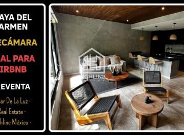 Departamento · 93m² · 1 Recámara · Oportunidad. Departamento de 1 Recámara con Terraza en Playa del Carmen, Rooftop, Sky Bar y Alberca.