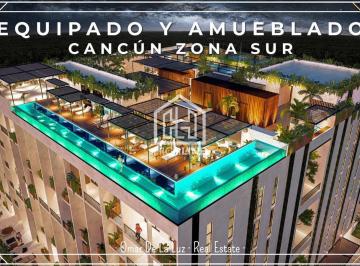 Departamento · 128m² · 2 Recámaras · 1 Estacionamiento · Departamento de 2 Recámaras Equipado y Amueblado en Zona Sur de Cancún