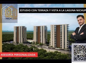 ZONA DE ALTA PLUSVALÍA · Invierte en Estudio con Terraza y Vista a Laguna Nichupté, Cancún. Rooftop, Alberca, Spa. Preventa
