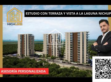 ZONA DE ALTA PLUSVALÍA · Invierte en Estudio con Terraza y Vista a Laguna Nichupté, Cancún. Rooftop, Alberca, Spa. Preventa