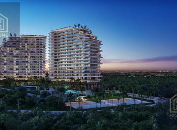 Departamento · 112m² · 2 Recámaras · 2 Estacionamientos · Departamento 2 Recámaras Den con Terraza. Vista Al Mar y Laguna en Cancún. 50 Amenidades de Lujo.
