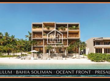 Departamento · 120m² · 2 Recámaras · 2 Estacionamientos · Departamento Premium Frente Al Mar. 2 Recámaras. Tulum, Bahía Soliman. Preventa.