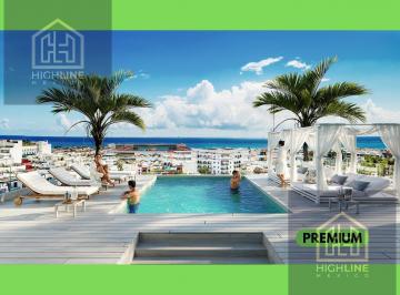 Departamento · 65m² · 2 Recámaras · Departamento 2 Habitaciones con Terraza. Playa del Carmen. a 3 Minutos de La Playa. Rooftop, Alberca