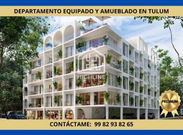AMUEBLADO Y EQUIPADO · Departamento 1 Habitacion y Balcón. Amueblado y Equipado en Tulum. Skybar, Jacuzzi. Preventa.