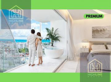 Departamento · 100m² · 3 Recámaras · 3 - Bedroom Penthouse. Terrace With Jacuzzi And Ocean View. Playa del Carmen. Rooftop, Pool, Gym.