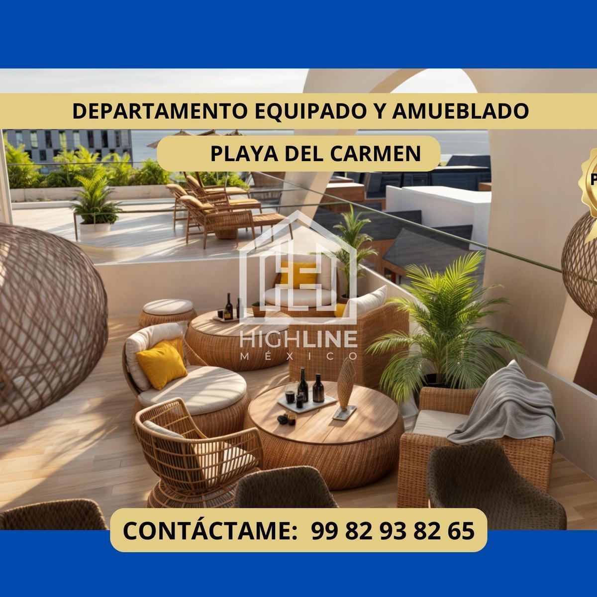 1-Bedroom Fully Equipped and Furnished Apartment. Rooftop with Ocean View. Playa del Carmen. Pre-sale.