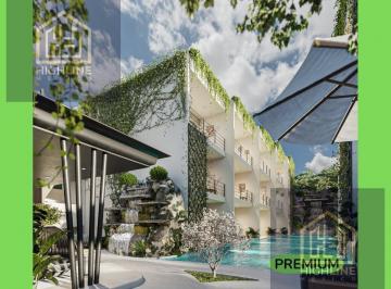 Departamento · 50m² · 1 Recámara · 1 Estacionamiento · Estudio con Balcón en Venta. Tulum Región 15. con Alberca. Ideal Para Airbnb