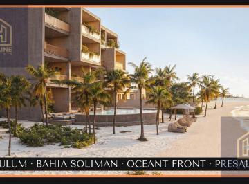 Departamento · 107m² · 2 Recámaras · 2 Estacionamientos · Departamento Premium Frente Al Mar. 2 Recámaras. Tulum, Bahía Soliman. Preventa.