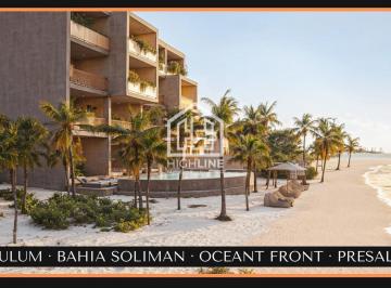 Departamento · 107m² · 2 Recámaras · 2 Estacionamientos · Departamento Premium Frente Al Mar. 2 Recámaras. Tulum, Bahía Soliman. Preventa.