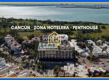 Departamento · 503m² · 4 Recámaras · 2 Estacionamientos · Penthouse en Zona Hotelera Cancún. 4 Recámaras con Terraza y Vista Al Mar. Rooftop, Alberca, Gym.