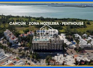 Departamento · 503m² · 4 Recámaras · 2 Estacionamientos · Penthouse en Zona Hotelera Cancún. 4 Recámaras con Terraza y Vista Al Mar. Rooftop, Alberca, Gym.