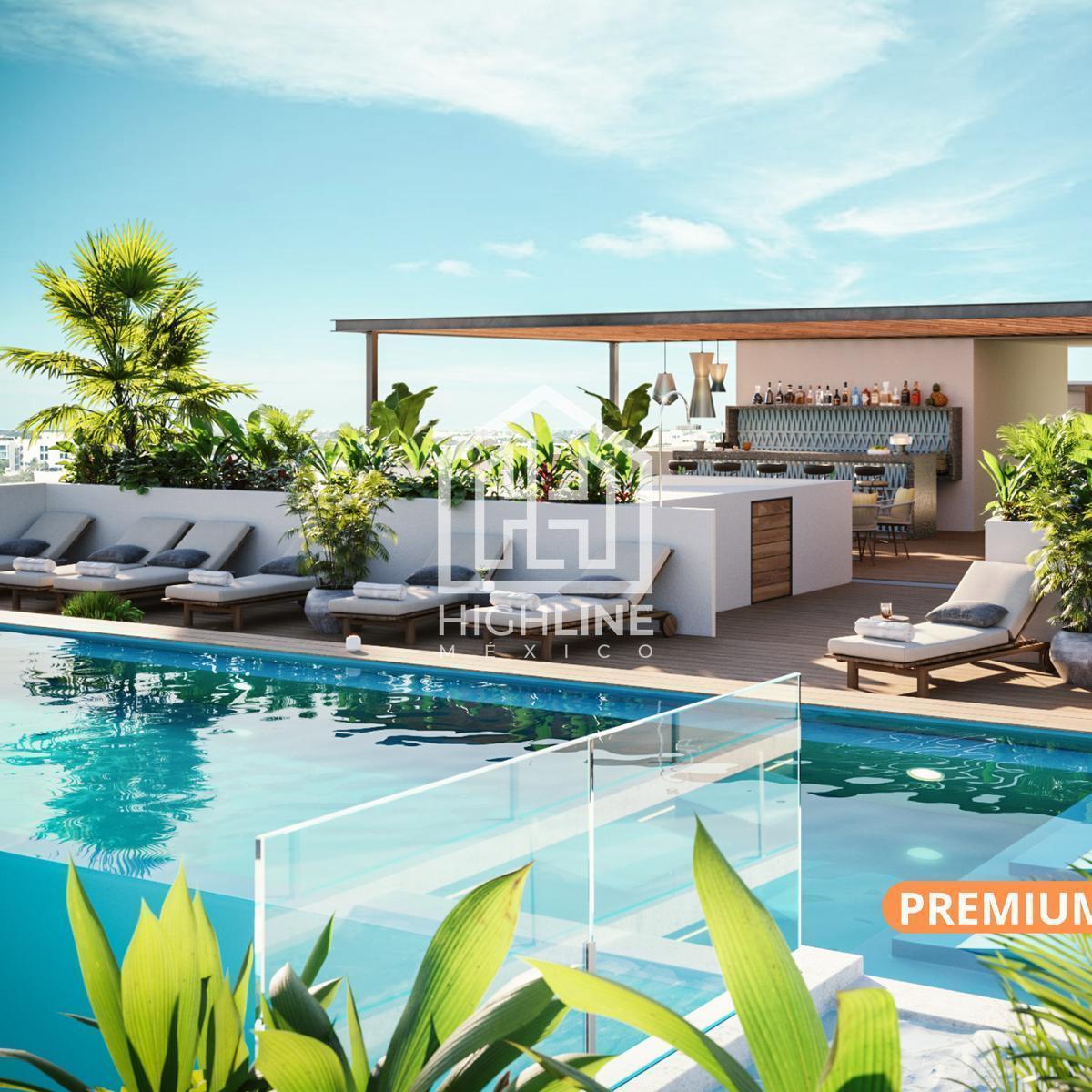 One-Bedroom Apartment for Sale in Playa del Carmen. Gym and Rooftop Pool.