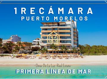 Departamento · 76m² · 1 Recámara · 1 Estacionamiento · Departamento de 1 Recámara en Primera Línea de Mar con Terraza en Puerto Morelos. Ideal Para Airbnb.