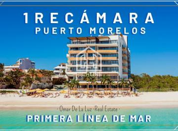 Departamento · 76m² · 1 Recámara · 1 Estacionamiento · Departamento de 1 Recámara en Primera Línea de Mar con Terraza en Puerto Morelos. Ideal Para Airbnb.