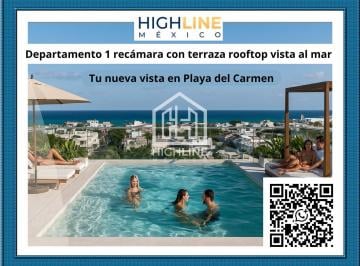 Departamento · 40m² · 1 Recámara · 1 Estacionamiento · Departamento de 1 Habitacion con Terraza. Playa del Carmen. Rooftop, Vista Al Mar, Gym. Preventa.