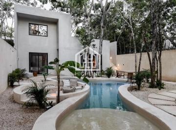 Villa · 201m² · 4 Recámaras · 2 Estacionamientos · Exclusiva Villa de 4 Habitaciones con Alberca Privada en Tulum. Gym, Fogatero. Entrega Inmediata.
