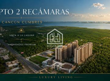 Departamento · 85m² · 2 Recámaras · 1 Estacionamiento · Departamento de 2 Recámaras con Balcón en Cancún. Cine, Alberca, Coworking. Sportbar. Preventa.