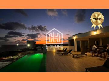Departamento · 31m² · 1 Recámara · 1 Estacionamiento · Estudio con Balcón y Vista Al Mar. Puerto Morelos. Rooftop, Alberca, Restaurante.