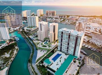 Departamento · 172m² · 2 Recámaras · 2 Estacionamientos · Departamento 2 Recámaras con Terraza en Puerto Cancún. Vista Al Mar. Amenidades de Lujo.