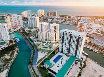 Departamento · 172m² · 2 Recámaras · 2 Estacionamientos · Departamento 2 Recámaras con Terraza en Puerto Cancún. Vista Al Mar. Amenidades de Lujo.