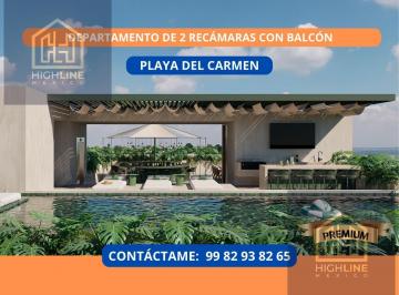 Departamento · 55m² · 2 Recámaras · 1 Estacionamiento · Departamento de 2 Recámaras con Balcón en Playa del Carmen, Preventa.