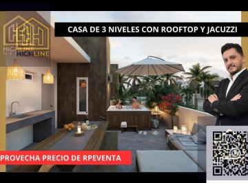 Casa · 167m² · 4 Recámaras · 2 Estacionamientos · Casa de 4 Habitaciones con Rooftop (Jacuzzi Opcional) Playa del Carmen. Aprovecha Precio Preventa.