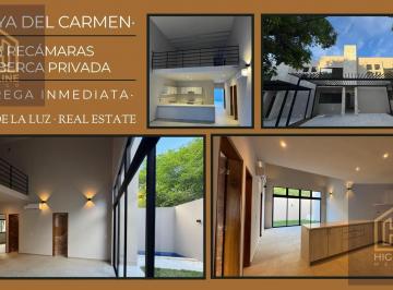Casa · 166m² · 3 Recámaras · 2 Estacionamientos · Casa de 3 Recámaras, Terraza, Balcón, Alberca Privada. Playa del Carmen. Entrega Inmediata.