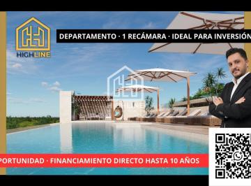 Departamento · 57m² · 1 Recámara · 1 Estacionamiento · Financiamiento Directo! Departamento con Terraza en Venta, Cancún, Zona Sur. Preventa.