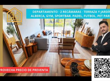 Departamento · 95m² · 2 Recámaras · 1 Estacionamiento · Oportunidad de Preventa. departamento de 3 Recámaras con Terraza. Cocina Equipada, A/a y Closets.