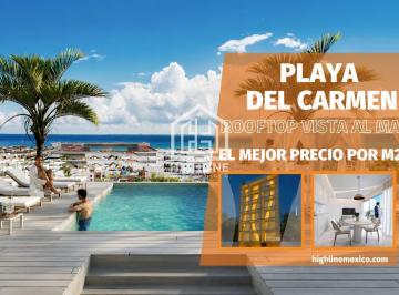 Departamento · 100m² · 3 Recámaras · Penthouse 3 Habitaciones. Terraza con Jacuzzi y Vista Al Mar. Playa del Carmen. Rooftop, Alberca.