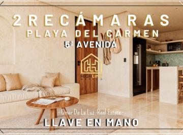 Departamento · 93m² · 2 Recámaras · 1 Estacionamiento · Equipado y Amueblado! 2 Recámaras. Sobre 5ª Av. Rooftop con Vista Al Mar. Ideal Para Airbnb