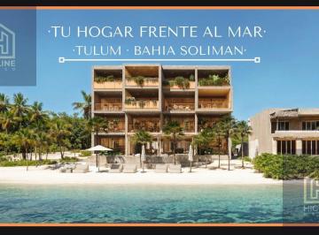 Departamento · 171m² · 3 Recámaras · 2 Estacionamientos · Departamento de Lujo Frente Al Mar, en Zona Premium de Tulum, Bahía Soliman. Preventa.