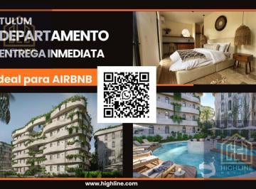 IDEAL PARA AIRBNB · Oportunidad! Estudio en Venta en Tulum. Entrega. Septiembre 2026. Alberca, Fogateros, Petpark.
