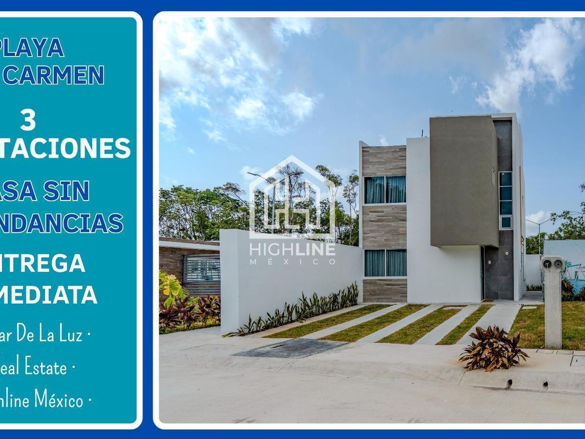 Casa de 3 Recámaras y Terraza en Playa del Carmen. Alberca, Casa Clyb, Gym. Entrega Inmediata